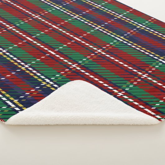 Red Pset Scottish Rustic Flannel Print Sherpa Deken (3/4)