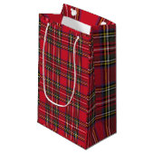 Red Pset Scottish Tartan Holiday Gift Bag Klein Cadeauzakje (Voorkant Gekanteld)