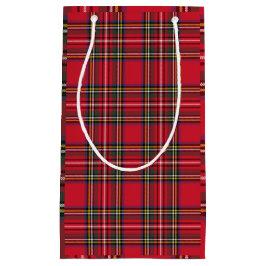 Red Pset Scottish Tartan Holiday Gift Bag Klein Cadeauzakje