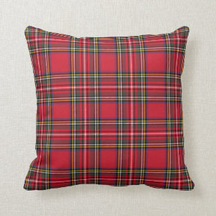 Red Pset Scottish Tartan Holiday Kussen