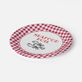 Red Pset Seafood Boil Party Papieren Bordje (Gekanteld)