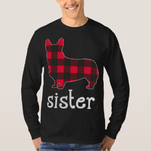 Red Pset Sister Corgi kerstwedstrijd P T-shirt