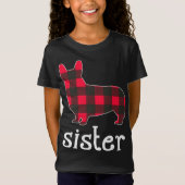 Red Pset Sister Corgi kerstwedstrijd P T-shirt (Voorkant)