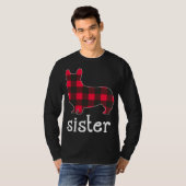 Red Pset Sister Corgi kerstwedstrijd P T-shirt (Voorkant volledig)