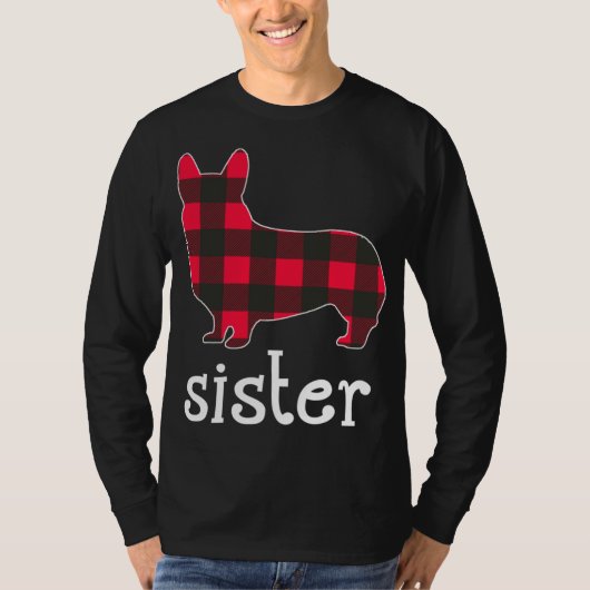 Red Pset Sister Corgi kerstwedstrijd P T-shirt (Voorkant)