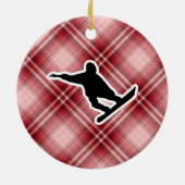 Red Pset Snowboarding Keramisch Ornament (Achterkant)
