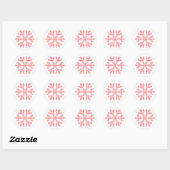 Red Pset Snowflake Rustic Country Kerstmis Ronde Sticker (Vel)