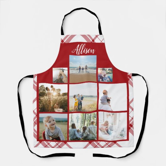 Red Pset Specialized Family Foto Collage Name Schort (Voorkant)