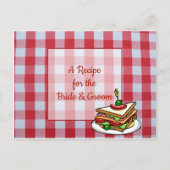 Red Pset Tablecloth Wedding Recipe Kaart (Voorkant)