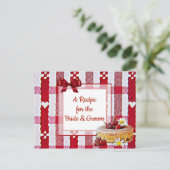 Red Pset Tablecloth Wedding Recipe Kaart (Staand voorkant)