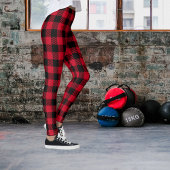 Red Pset Tartan Leggings