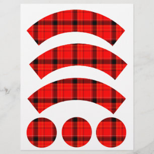Red Pset Tartan Patroon