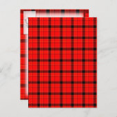 Red Pset Tartan Patroon Briefkaart (Voorkant / Achterkant)