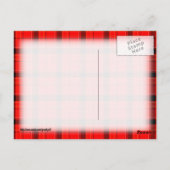 Red Pset Tartan Patroon Briefkaart (Achterkant)