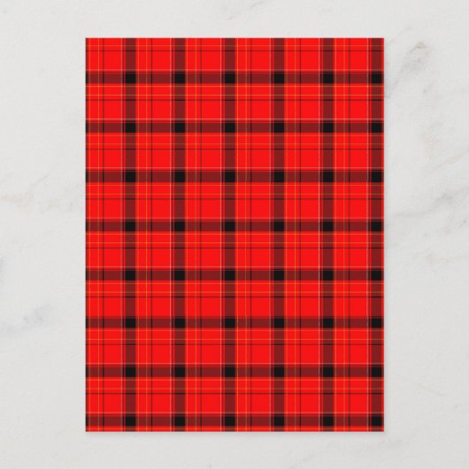 Red Pset Tartan Patroon Briefkaart (Voorkant)