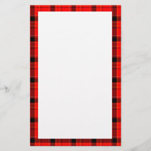 Red Pset Tartan Patroon Briefpapier