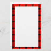 Red Pset Tartan Patroon Briefpapier (Voorkant / Achterkant)