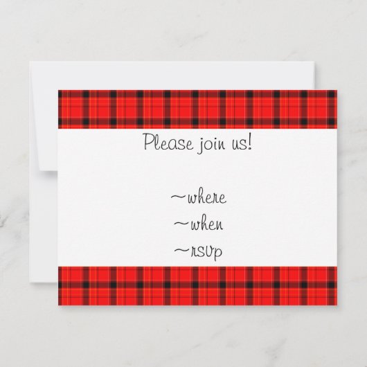 Red Pset Tartan Patroon Kaart (Achterkant)