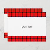 Red Pset Tartan Patroon Kaart (Voorkant / Achterkant)