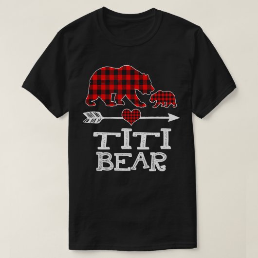 Red Pset Titi Beer One Cub Matching Buffalo Pajam T-shirt (Design voorkant)