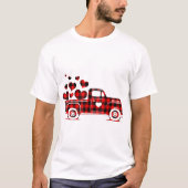Red Pset Truck Happy Valentines Day 2023 Couple M T-shirt (Voorkant)