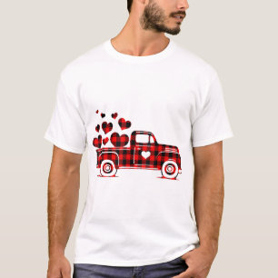 Red Pset Truck Happy Valentines Day 2023 Couple M T-shirt