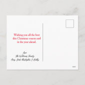 Red Pset Truck Merry Kerstmis Kinder Familie Foto Feestdagenkaart (Achterkant)