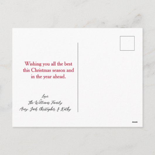 Red Pset Truck Merry Kerstmis Kinder Familie Foto Feestdagenkaart (Achterkant)