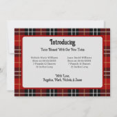 Red Pset Truck Twins Birth Announounding Kerstmis Aankondiging (Achterkant)