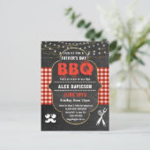 Red Pset Vaderdag BBQ Party Invitation Briefkaart (Staand voorkant)