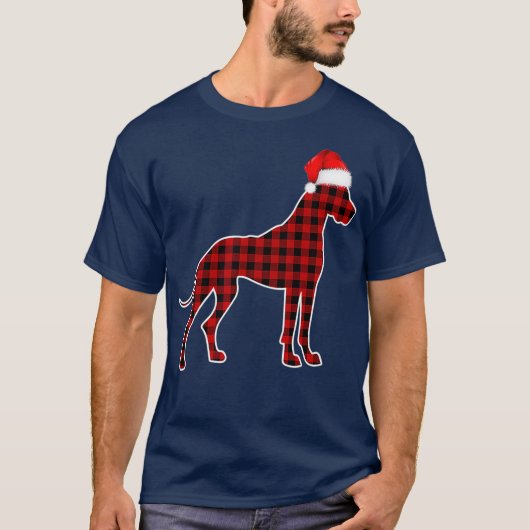 Red Pset van Great Dane Kerstpyjama T-shirt (Voorkant)