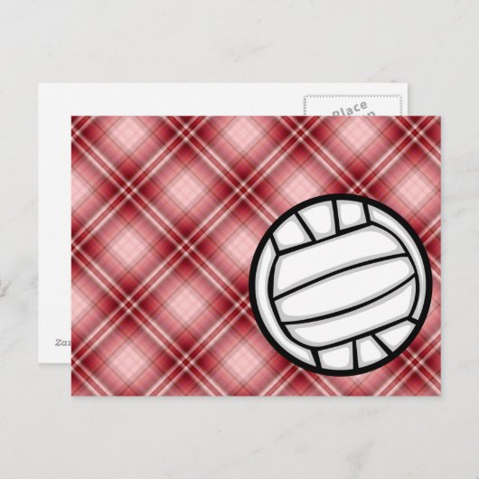 Red Pset Volleyball Briefkaart (Voorkant / Achterkant)