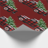  Red Pset-vrachtwagens met kerstbomen Cadeaupapier (Hoek)