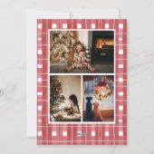 Red Pset Waterverf Flannel Photo Merry Kerstry Feestdagenkaart (Achterkant)