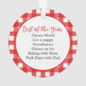 Red Pset Waterverf Wreated Family Year in Review Ornament (achterkant)