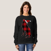 Red Pset Wolf Santa Hat Kerstmis Pajama Wolf Lov Trui (Voorkant volledig)