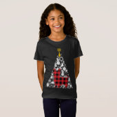 Red Pset Yorkshire Yorkie Dog kerstboom Orna T-shirt (Voorkant volledig)