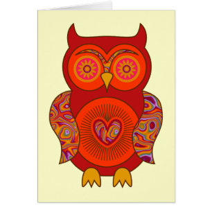 Red Psychedelic Owl