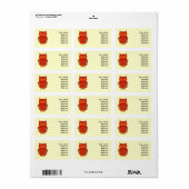 Red Psychedelic Owl Etiket (Full Sheet)