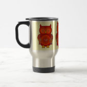 Red Psychedelic Owl Travel Mug Reisbeker (Links)