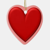 Red Puffy Heart Keramisch Ornament (Rechts)