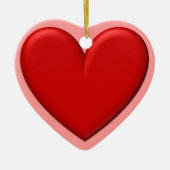 Red Puffy Heart Keramisch Ornament (Voorkant)