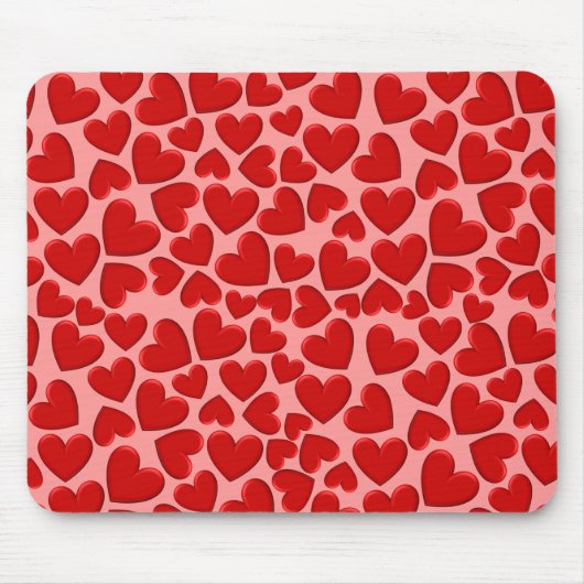 Red Puffy Hearts Muismat (Voorkant)