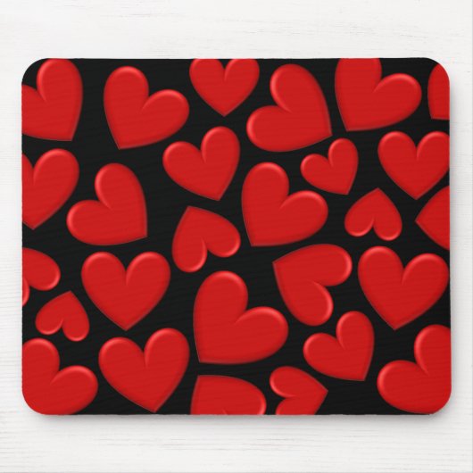 Red Puffy Hearts Muismat (Voorkant)