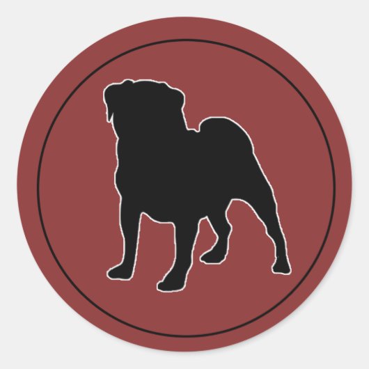 RED Pug sticker (Voorkant)