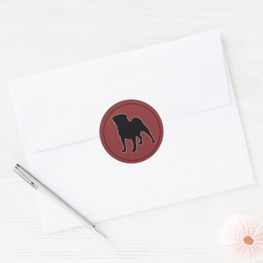 RED Pug sticker (Envelop)