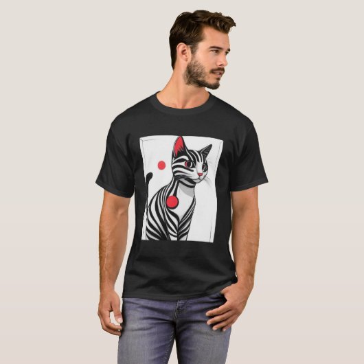 Red Pulse Cat T-shirt (Voorkant volledig)
