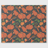 Red pumpkin seamless pattern and carrots cadeaupapier (Vlak)