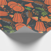 Red pumpkin seamless pattern and carrots cadeaupapier (Hoek)