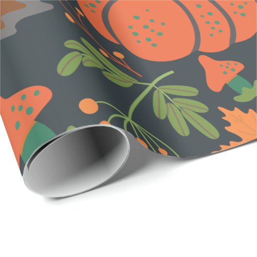 Red pumpkin seamless pattern and carrots cadeaupapier (Rol Hoek)